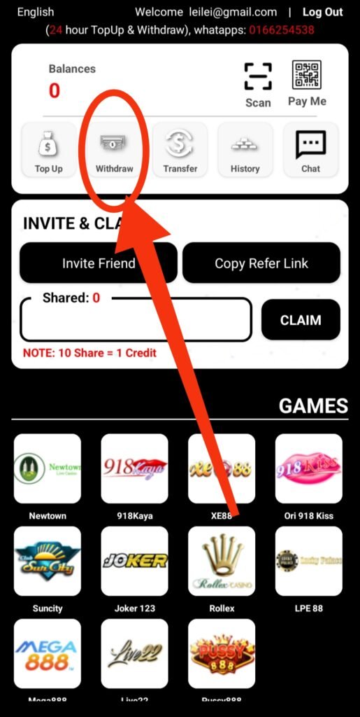 how to withdraw bossku78