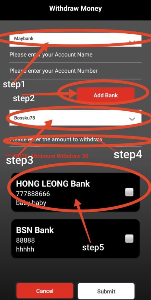 how to withdraw step by step bossku78